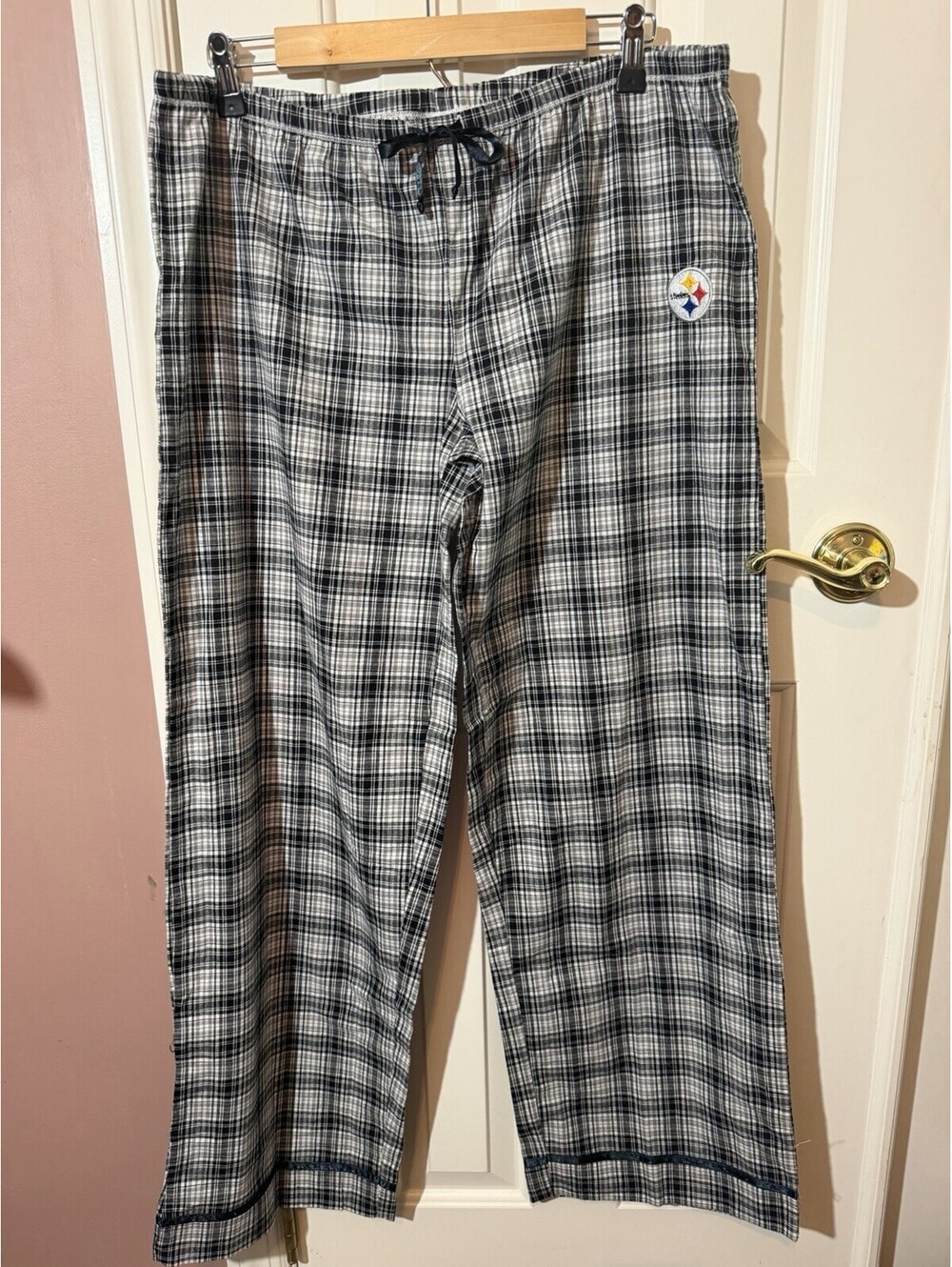 NFL For Her Pittsburgh Steelers Plaid Pajama Pants Womens Large Cotton